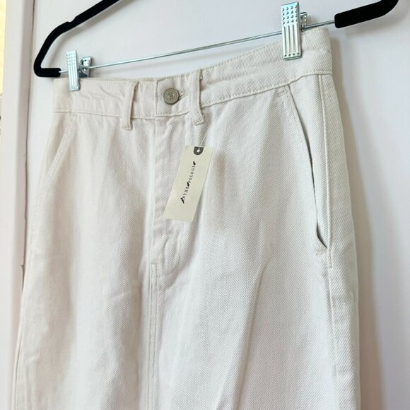 NWT Reformation Myles Maxi Skirt Denim Jean Cream Fior Di Latte 25 - Picture 9 of 13